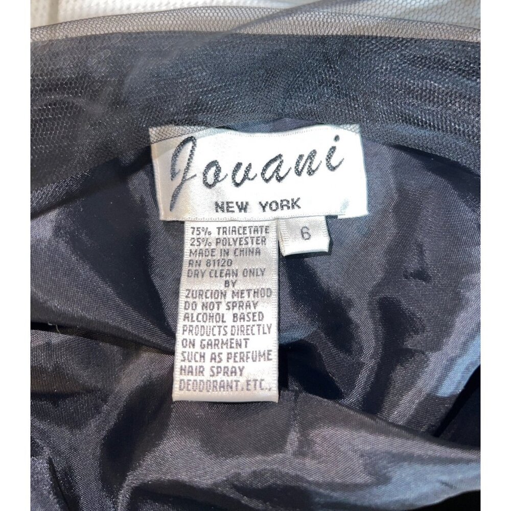 Vintage Jovani Black Beaded Lace Slip Dress w Sheer Floral Hem Size 6 - Picture 5 of 11
